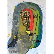 stan_05_nez_rouge_acrylique_sur_papier_fort_70x50