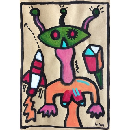 juhel_01_huile_sur_papier_kraft_2005_30x21