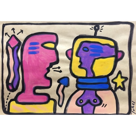 juhel_09_huile_sur_papier_kraft_2005_21x30