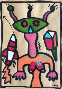 juhel 01 huile sur papier kraft 2005 30x21