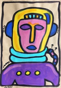 juhel 05 huile sur papier kraft 2005 30x21