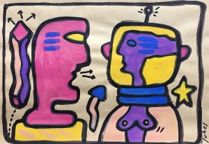 juhel 09 huile sur papier kraft 2005 21x30